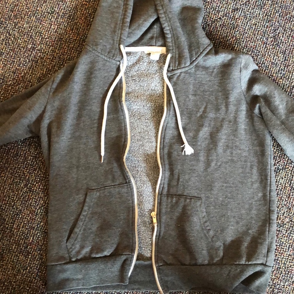 Grey zip up hoodie